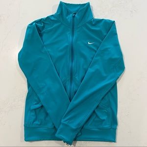 Nike teal athletic full zip jacket - size M